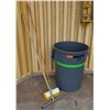 Image 1 : Rubbermaid Brute Waste Can w/ Squeegee & Broom