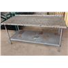 Image 1 : Sani Safe Metal Work Table w/ Backsplash & Undershelf 72" x 30" x 35"H
