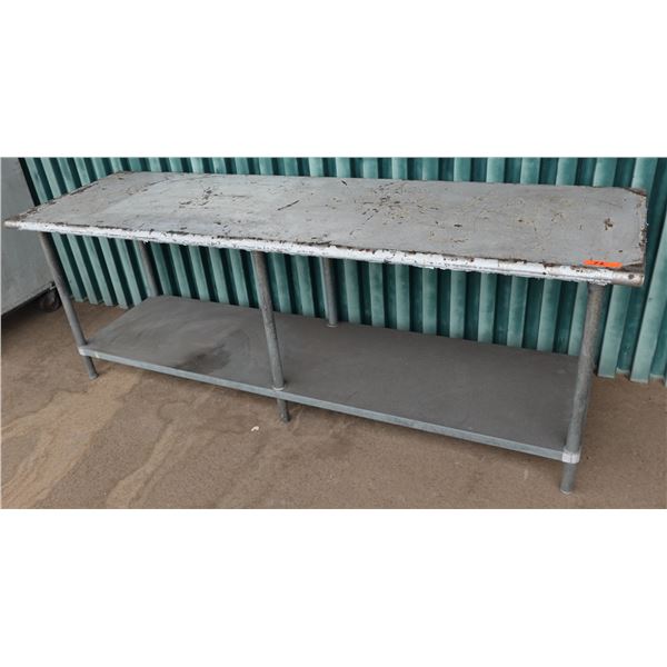 Metal Work Table w/ Undershelf 96" x 30" x 35"H