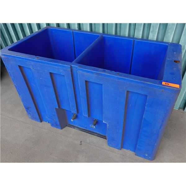 Large Blue Plastic 2-Section Beverage Cooler 50" x 24" x 31"H