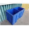 Image 2 : Large Blue Plastic 2-Section Beverage Cooler 50" x 24" x 31"H