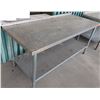 Image 2 : Metal Work Table w/ Backsplash & Undershelf 72" x 30" x 35"H