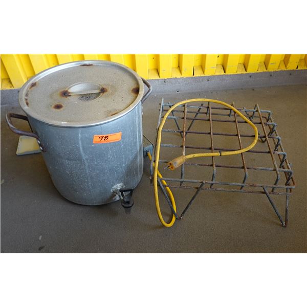 Heated Stock Pot 16"H  w/ Tap on Metal Stand