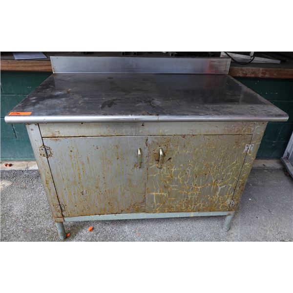 Eagle T3048BA-BS-HGD Work Table w/ Backsplash & 2-Door Undercabinet 48" x 30" x 34"H