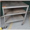 Image 1 : Metal Work Table on Wheels w/ 2 Undershelves 32" x 27" x 36"H