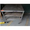 Image 2 : Metal Work Table on Wheels w/ 2 Undershelves 32" x 27" x 36"H