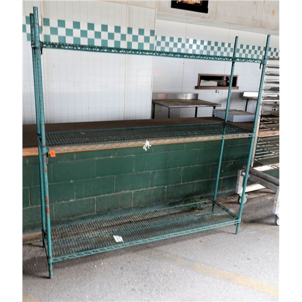 Metro Adjustable Green Metal Shelving Unit 72" x 18" x 74"H