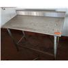 Image 1 : Metal Work Table w/ Backsplash 48" x 23" x 34"H