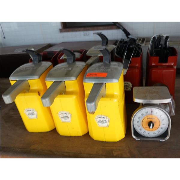 Multiple Condiment Dispensers & Weight Scale