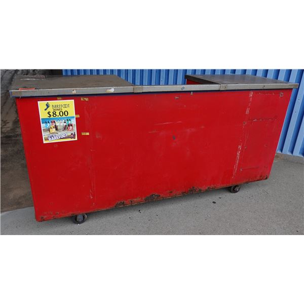 Concession Kiosk Cart on Wheels w/ Beverage Tub 90" x 25" x 44"H