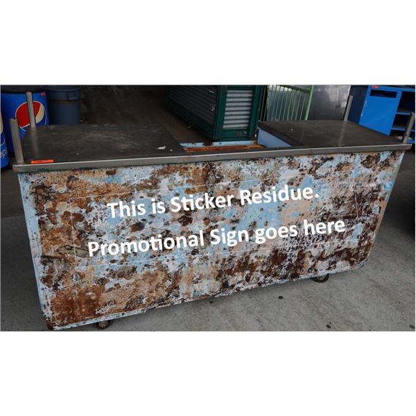 Concession Kiosk Cart on Wheels w/ Beverage Tub 90" x 25" x 44"H