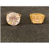 Image 1 : TWO 10K LADIES RINGS SET WITH CUBIC ZIRCONIA (12.9G)