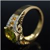 Image 4 : 18kt Gold Ring with Peridot and Diamonds