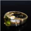 Image 5 : 18kt Gold Ring with Peridot and Diamonds
