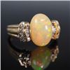 Image 2 : 14K Gold and Opal Ring with Diamonds