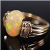 Image 4 : 14K Gold and Opal Ring with Diamonds
