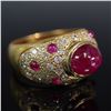 Image 1 : 18K Gold, Ruby and Diamond Ring