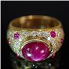 Image 2 : 18K Gold, Ruby and Diamond Ring
