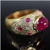 Image 6 : 18K Gold, Ruby and Diamond Ring