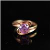Image 1 : 10K Baden & Foss Gold Ring with Round Cut Pink Topaz