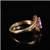 Image 3 : 10K Baden & Foss Gold Ring with Round Cut Pink Topaz