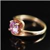Image 4 : 10K Baden & Foss Gold Ring with Round Cut Pink Topaz