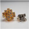Image 2 : 6pc Vintage Statement Rings with Geometric and Cluster Designs