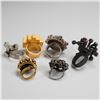 Image 6 : 6pc Vintage Statement Rings with Geometric and Cluster Designs
