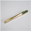 Image 1 : 18 KT gold Pin with Diamonds and Emeralds