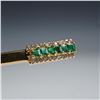 Image 3 : 18 KT gold Pin with Diamonds and Emeralds