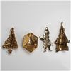 Image 2 : 4pc Vintage Christmas Brooch Lot, Santa and Tree Designs