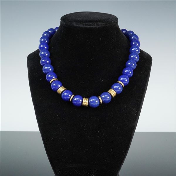 Blue and Gold Tone  Necklace