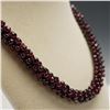 Image 2 : Garnet Color Multi-Strand Torsade Bead Necklace