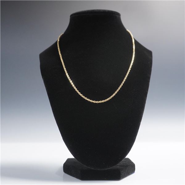 Gold Tone Braided Rope Chain Necklace