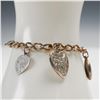 Image 3 : Sterling Heart and Floral Charm Bracelet