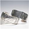Image 1 : 2pc Sterling Silver Cuff Bracelets, Engraved and Monogrammed