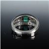 Image 4 : Platinum and Emerald Ring with Diamonds