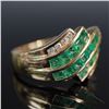 Image 1 : 14K Gold, Emerald and Diamond Ring