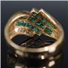 Image 3 : 14K Gold, Emerald and Diamond Ring