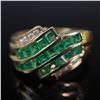 Image 4 : 14K Gold, Emerald and Diamond Ring