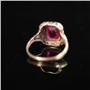 Image 2 : 10K Gold Ring with Emerald Cut Ruby