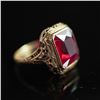 Image 4 : 10K Gold Ring with Emerald Cut Ruby
