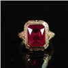 Image 6 : 10K Gold Ring with Emerald Cut Ruby