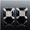 Image 1 : 18K Gold, Diamond and Onyx Earrings