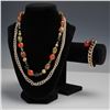 Image 1 : 2pc Beaded Necklace and Charm Bracelet Set
