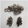 Image 2 : 3pc Miracle Vintage Thistle Brooch and Clip-On Earring Set