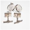 Image 2 : 3pc Sterling Silver & Enamel Cufflinks and Locket