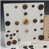Image 4 : 11pc Antique Button Collection with Display Cards, Loose Buttons & Earrings