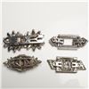 Image 2 : 4pc Vintage Art Deco Rhinestone Brooch Lot with Clip Converters