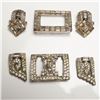 Image 3 : 4pc Vintage Art Deco Rhinestone Brooch Lot with Clip Converters